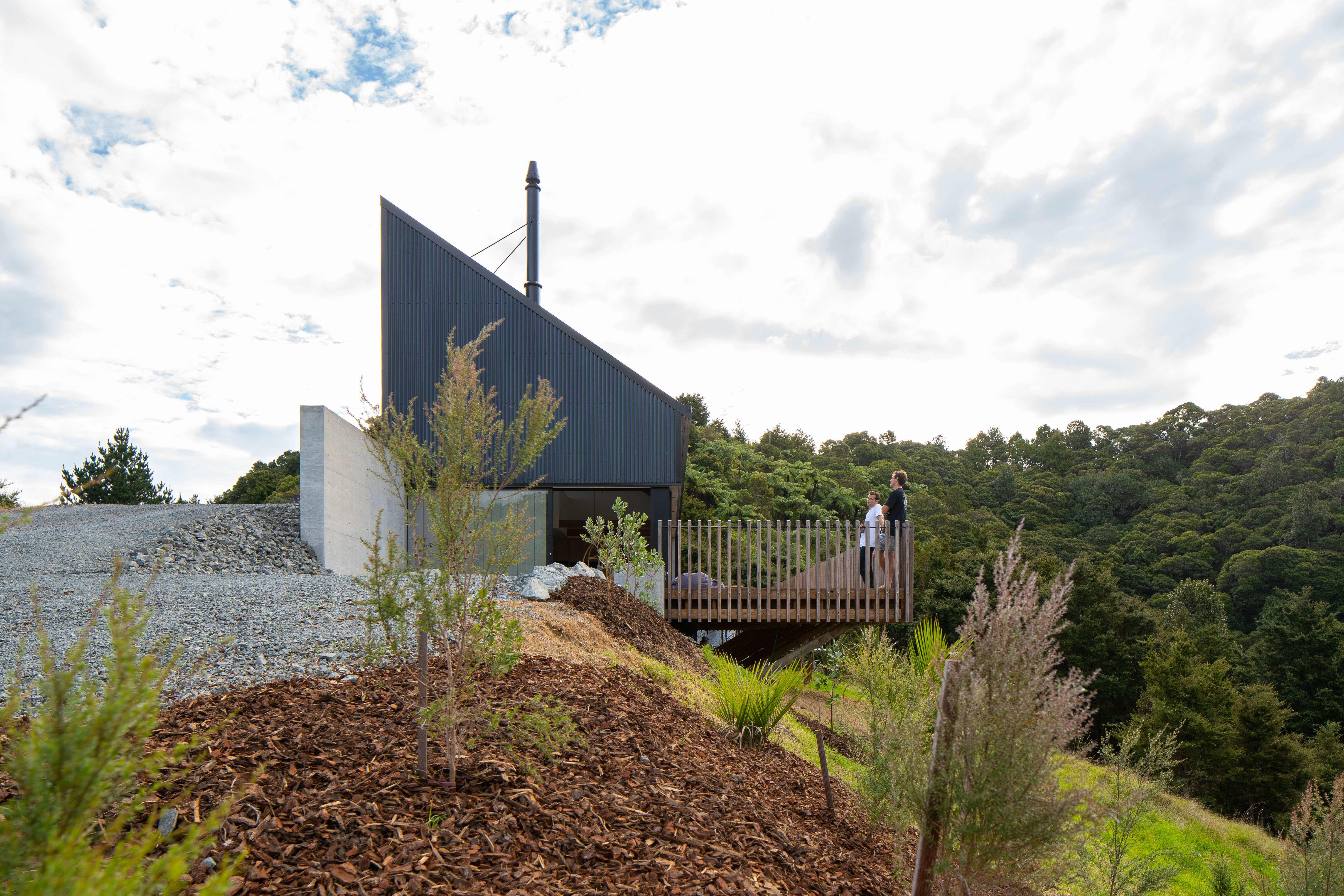 Black Ridge House living area with valley views